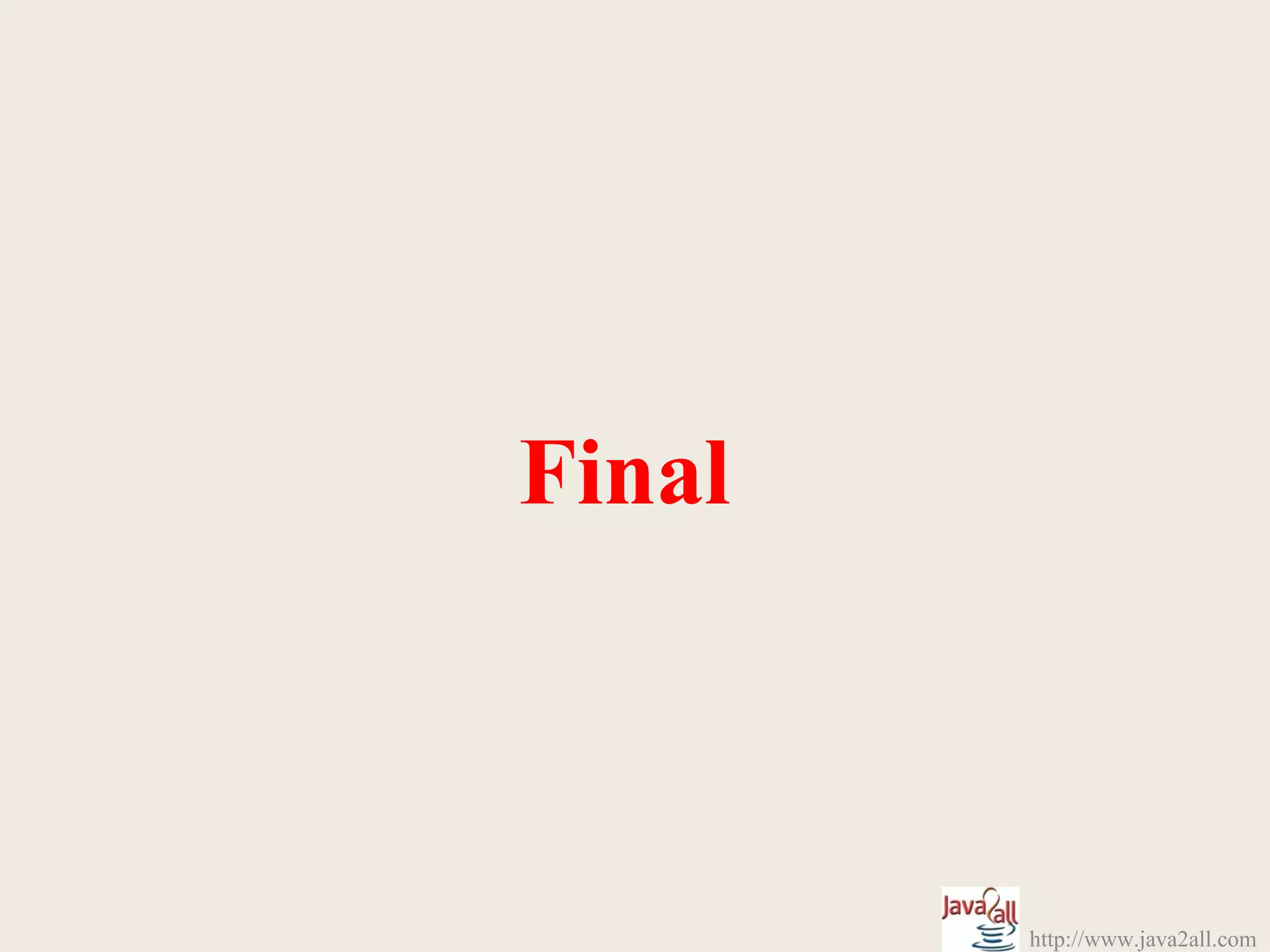 Final



        http://www.java2all.com
 