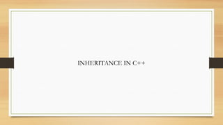 TYPES OF INHERITANCE CONCEPT IN C++.pptx | Programming Languages ...