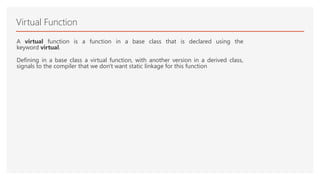 Inheritance, friend function, virtual function, polymorphism | PPTX ...