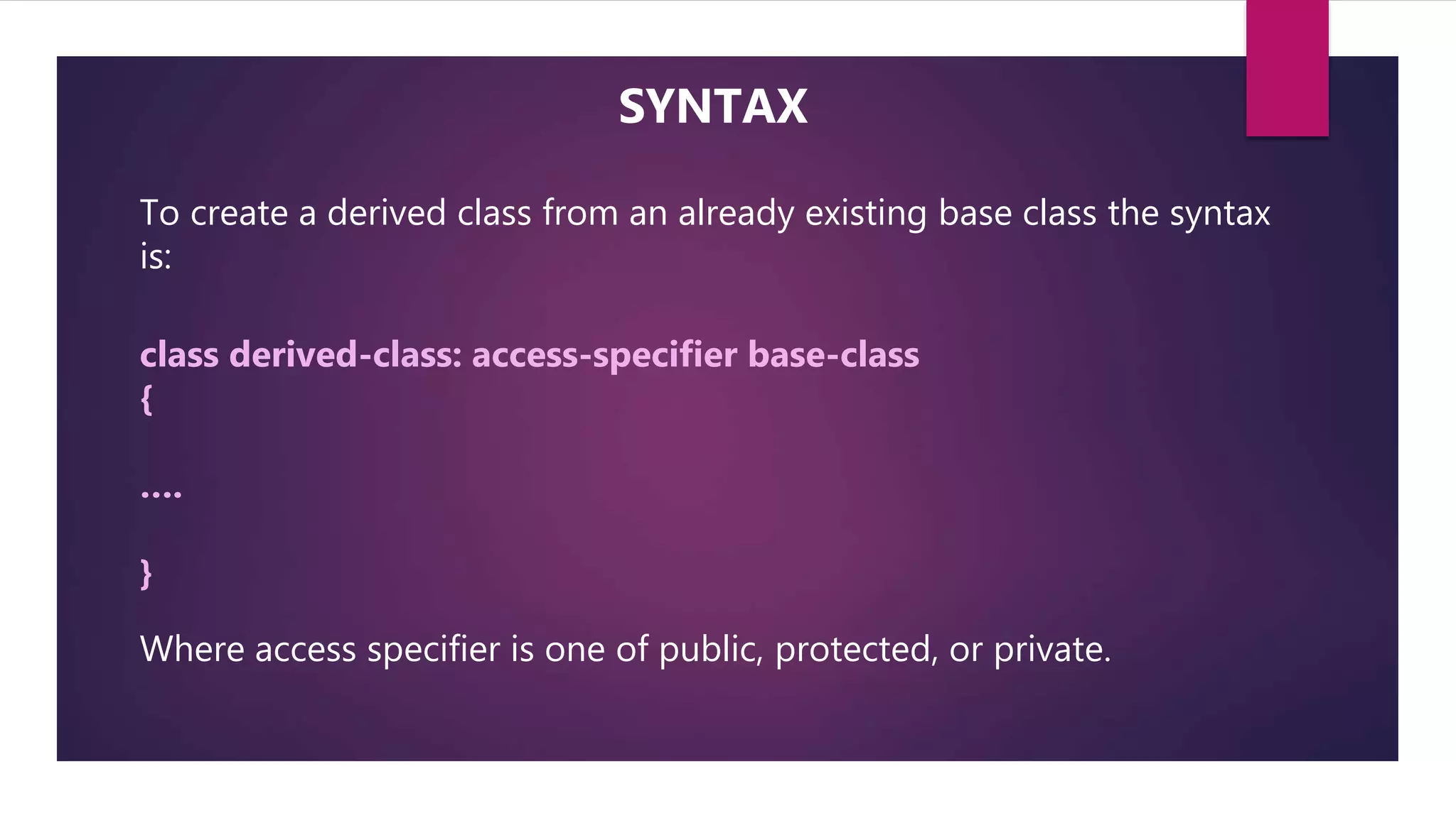 Inheritance in c++ | PPTX