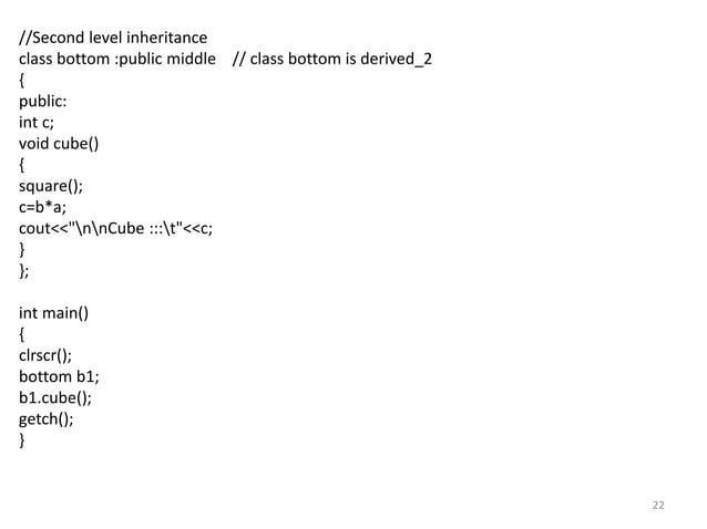 Inheritance in C++ | PPT | Programming Languages | Computing