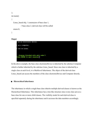 INHERITANCE AND ITS 5 TYPES IN C++ EXAMPLE | DOCX