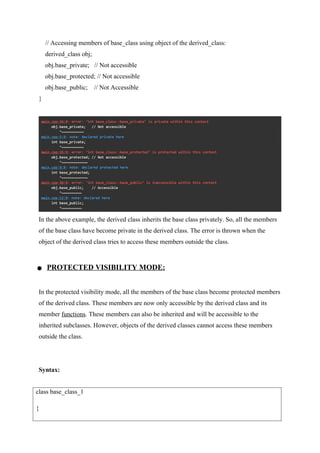 INHERITANCE AND ITS 5 TYPES IN C++ EXAMPLE | DOCX