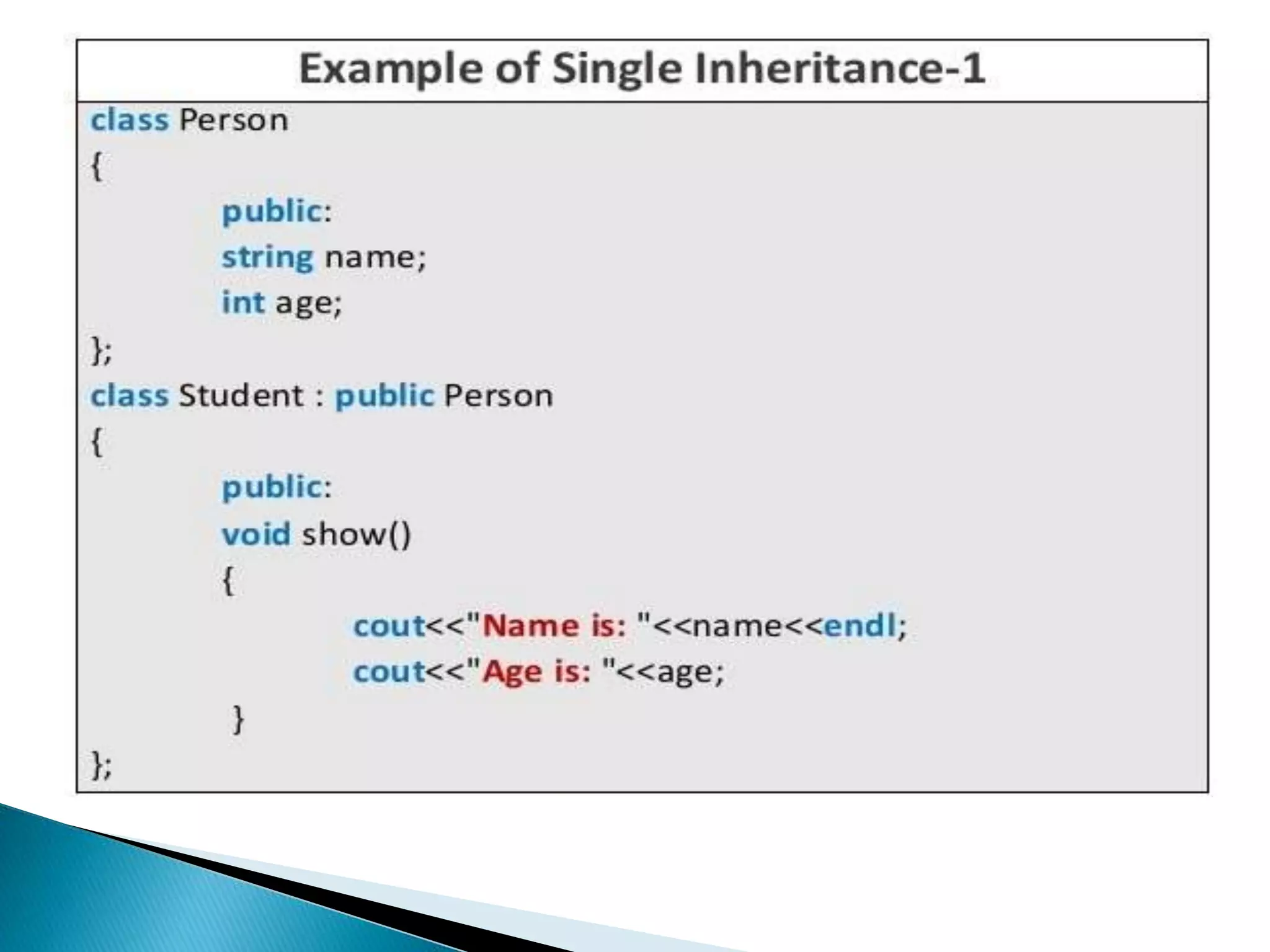 Inheritance in c++ | PPT