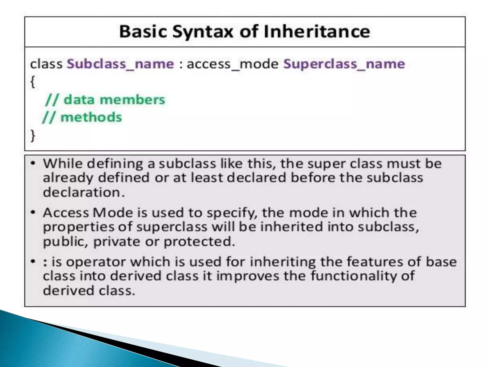 Inheritance in c++ | PPT