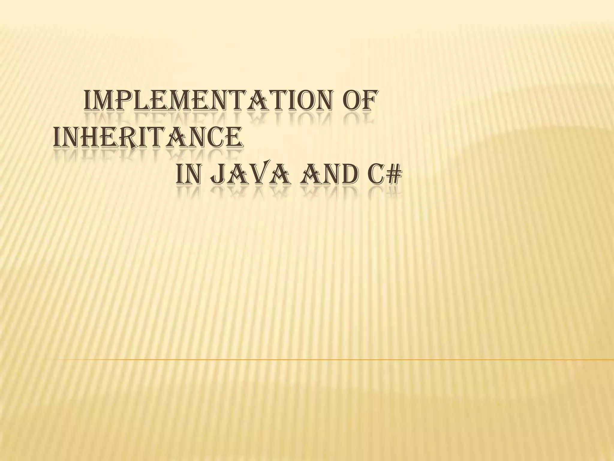 Inheritance in java | PPTX