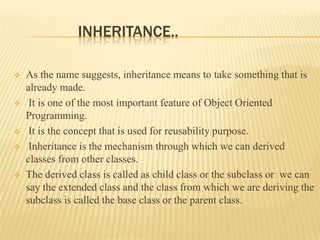 Inheritance in java | PPTX