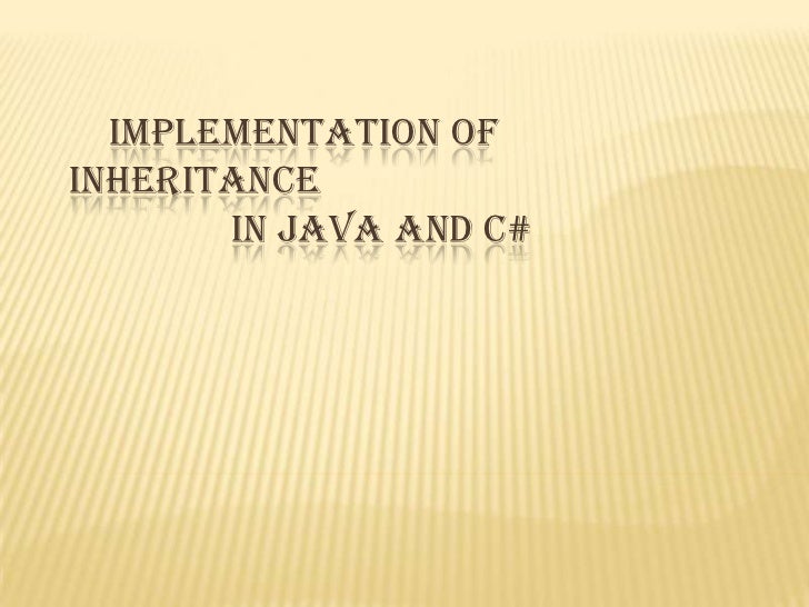 Inheritance: Inheritance In Java