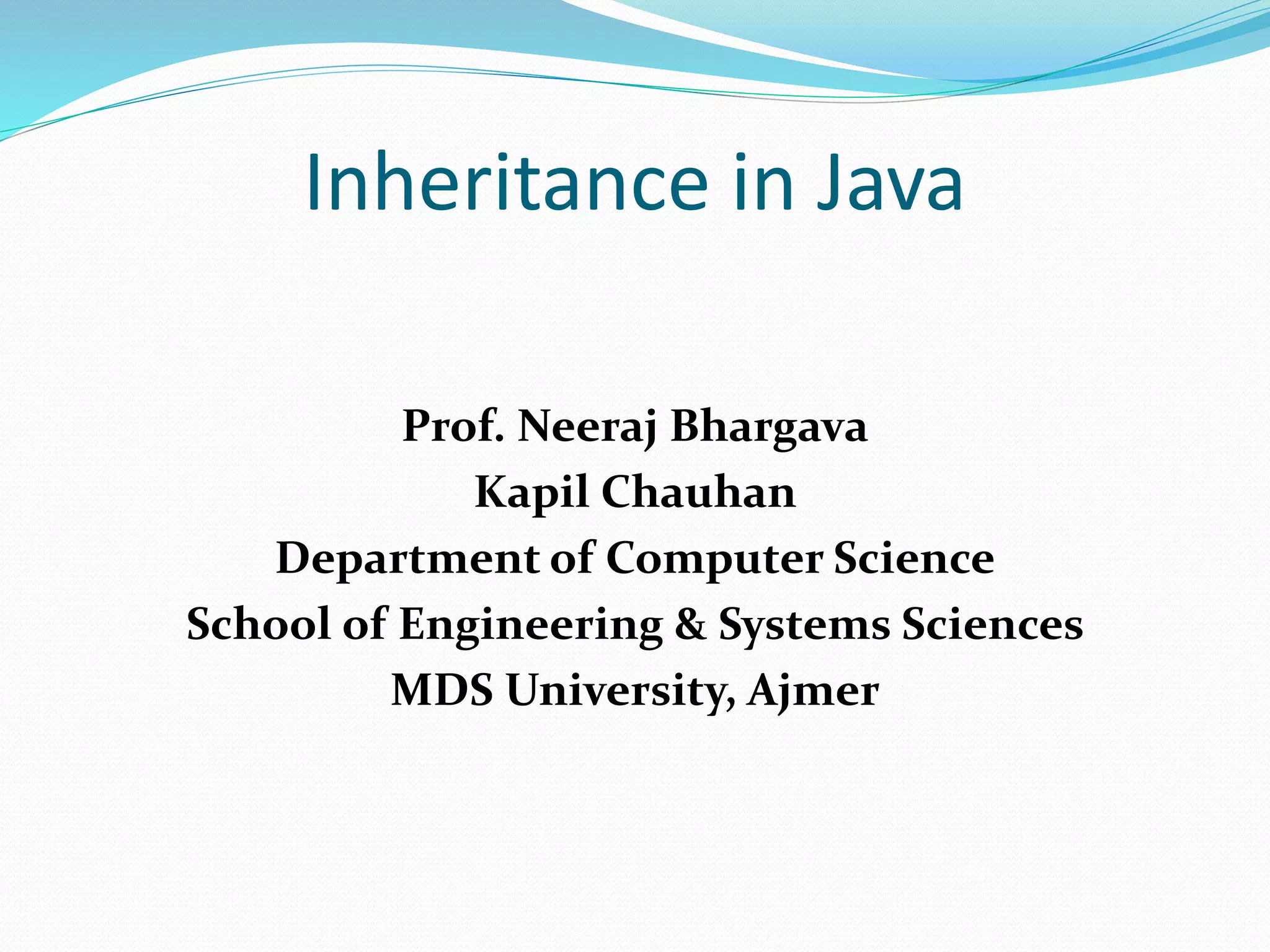 Inheritance in java | PPTX