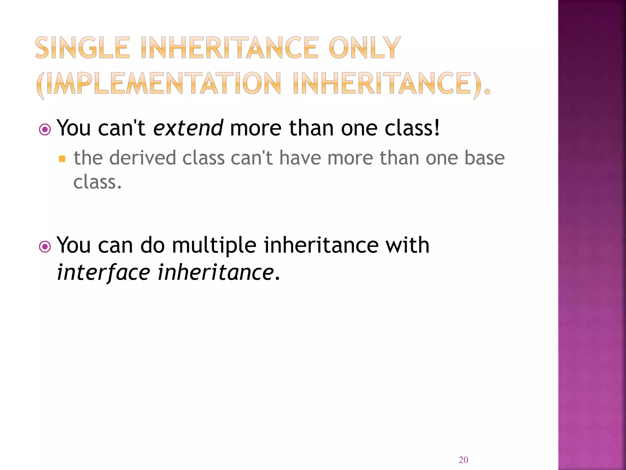 Inheritance in java.ppt | Programming Languages | Computing