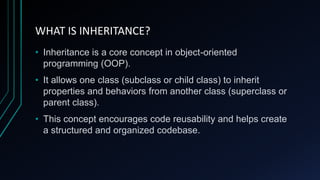 INHERITANCE IN JAVA.pptx | Programming Languages | Computing
