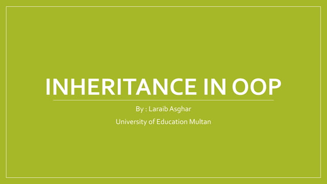 Inheritance in oop | PPT