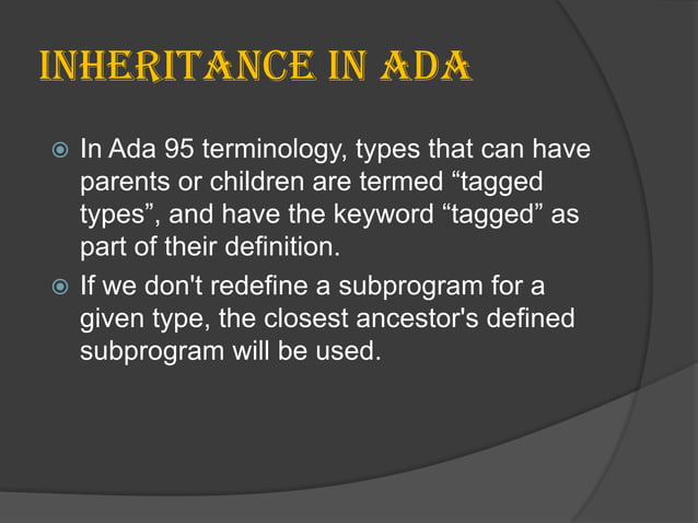 Inheritance in oops | PPTX | Programming Languages | Computing