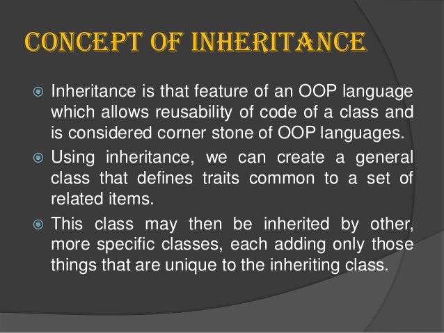 Inheritance in oops