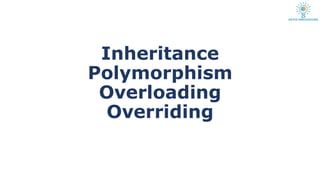 Inheritance
Polymorphism
Overloading
Overriding
 