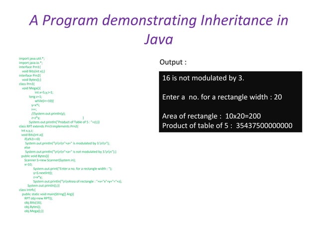 Inheritance in JAVA PPT | PPT