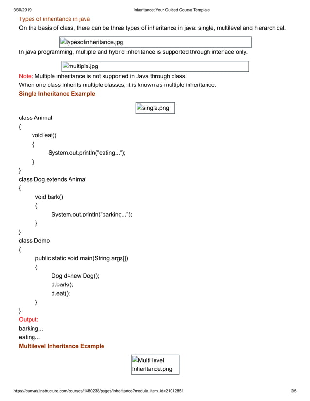Inheritance used in java | PDF