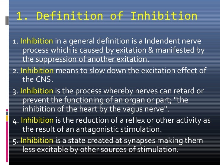 Inhibition of the central nervous system