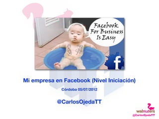 Mi empresa en Facebook (Nivel Iniciación)
             Córdoba 05/07/2012


            @CarlosOjedaTT
 