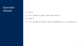 Operador
Módulo
14
 