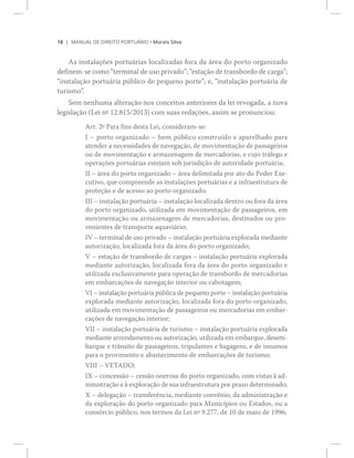 ïè ÓßÒËßÔ ÜÛ Ü×ÎÛ×ÌÑ ÐÑÎÌË_Î×Ñ ‹ Ó±®¿·­ Í·´ª¿
ß­ ·²­¬¿´¿9+»­ °±®¬«?®·¿­ ´±½¿´·¦¿¼¿­ º±®¿ ¼¿ ?®»¿ ¼± °±®¬± ±®¹¿²·¦¿¼±
¼»º·²»³ó­» ½±³± ¬»®³·²¿´ ¼» «­± °®·ª¿¼±Œå »­¬¿9=± ¼» ¬®¿²­¾±®¼± ¼» ½¿®¹¿Œå
·²­¬¿´¿9=± °±®¬«?®·¿ °&¾´·½± ¼» °»¯«»²± °±®¬»Œå »ô ·²­¬¿´¿9=± °±®¬«?®·¿ ¼»
¬«®·­³±Œò
Í»³ ²»²¸«³¿ ¿´¬»®¿9=± ²±­ ½±²½»·¬±­ ¿²¬»®·±®»­ ¼¿ ´»· ®»ª±¹¿¼¿ô ¿ ²±ª¿
´»¹·­´¿9=± øÔ»· ²f ïîòèïëñîðïí÷ ½±³ ­«¿­ ®»¼¿9+»­ô ¿­­·³ ­» °®±²«²½·±«æ
ß®¬ò îf Ð¿®¿ º·²­ ¼»­¬¿ Ô»·ô ½±²­·¼»®¿³ó­»æ
¿¬»²¼»® ¿ ²»½»­­·¼¿¼»­ ¼» ²¿ª»¹¿9=±ô ¼» ³±ª·³»²¬¿9=± ¼» °¿­­¿¹»·®±­
±« ¼» ³±ª·³»²¬¿9=± » ¿®³¿¦»²¿¹»³ ¼» ³»®½¿¼±®·¿­ô » ½«¶± ¬®?º»¹± »
±°»®¿9+»­ °±®¬«?®·¿­ »­¬»¶¿³ ­±¾ ¶«®·­¼·9=± ¼» ¿«¬±®·¼¿¼» °±®¬«?®·¿å
×× Š ?®»¿ ¼± °±®¬± ±®¹¿²·¦¿¼± Š ?®»¿ ¼»´·³·¬¿¼¿ °±® ¿¬± ¼± Ð±¼»® Û¨»ó
½«¬·ª±ô ¯«» ½±³°®»»²¼» ¿­ ·²­¬¿´¿9+»­ °±®¬«?®·¿­ » ¿ ·²º®¿»­¬®«¬«®¿ ¼»
°®±¬»9=± » ¼» ¿½»­­± ¿± °±®¬± ±®¹¿²·¦¿¼±å
××× Š ·²­¬¿´¿9=± °±®¬«?®·¿ Š ·²­¬¿´¿9=± ´±½¿´·¦¿¼¿ ¼»²¬®± ±« º±®¿ ¼¿ ?®»¿
¼± °±®¬± ±®¹¿²·¦¿¼±ô «¬·´·¦¿¼¿ »³ ³±ª·³»²¬¿9=± ¼» °¿­­¿¹»·®±­ô »³
³±ª·³»²¬¿9=± ±« ¿®³¿¦»²¿¹»³ ¼» ³»®½¿¼±®·¿­ô ¼»­¬·²¿¼±­ ±« °®±ó
ª»²·»²¬»­ ¼» ¬®¿²­°±®¬» ¿¯«¿ª·?®·±å
×Ê Š ¬»®³·²¿´ ¼» «­± °®·ª¿¼± Š ·²­¬¿´¿9=± °±®¬«?®·¿ »¨°´±®¿¼¿ ³»¼·¿²¬»
¿«¬±®·¦¿9=±ô ´±½¿´·¦¿¼¿ º±®¿ ¼¿ ?®»¿ ¼± °±®¬± ±®¹¿²·¦¿¼±å
Ê Š »­¬¿9=± ¼» ¬®¿²­¾±®¼± ¼» ½¿®¹¿­ Š ·²­¬¿´¿9=± °±®¬«?®·¿ »¨°´±®¿¼¿
³»¼·¿²¬» ¿«¬±®·¦¿9=±ô ´±½¿´·¦¿¼¿ º±®¿ ¼¿ ?®»¿ ¼± °±®¬± ±®¹¿²·¦¿¼± »
«¬·´·¦¿¼¿ »¨½´«­·ª¿³»²¬» °¿®¿ ±°»®¿9=± ¼» ¬®¿²­¾±®¼± ¼» ³»®½¿¼±®·¿­
»³ »³¾¿®½¿9+»­ ¼» ²¿ª»¹¿9=± ·²¬»®·±® ±« ½¿¾±¬¿¹»³å
»¨°´±®¿¼¿ ³»¼·¿²¬» ¿«¬±®·¦¿9=±ô ´±½¿´·¦¿¼¿ º±®¿ ¼± °±®¬± ±®¹¿²·¦¿¼±ô
«¬·´·¦¿¼¿ »³ ³±ª·³»²¬¿9=± ¼» °¿­­¿¹»·®±­ ±« ³»®½¿¼±®·¿­ »³ »³¾¿®ó
½¿9+»­ ¼» ²¿ª»¹¿9=± ·²¬»®·±®å
Ê×× Š ·²­¬¿´¿9=± °±®¬«?®·¿ ¼» ¬«®·­³± Š ·²­¬¿´¿9=± °±®¬«?®·¿ »¨°´±®¿¼¿
³»¼·¿²¬» ¿®®»²¼¿³»²¬± ±« ¿«¬±®·¦¿9=±ô «¬·´·¦¿¼¿ »³ »³¾¿®¯«»ô ¼»­»³ó
¾¿®¯«» » ¬®>²­·¬± ¼» °¿­­¿¹»·®±­ô ¬®·°«´¿²¬»­ » ¾¿¹¿¹»²­ô » ¼» ·²­«³±­
°¿®¿ ± °®±ª·³»²¬± » ¿¾¿­¬»½·³»²¬± ¼» »³¾¿®½¿9+»­ ¼» ¬«®·­³±å
Ê××× Š ÊÛÌßÜÑå
×È Š ½±²½»­­=± Š ½»­­=± ±²»®±­¿ ¼± °±®¬± ±®¹¿²·¦¿¼±ô ½±³ ª·­¬¿­ @ ¿¼ó
³·²·­¬®¿9=± » @ »¨°´±®¿9=± ¼» ­«¿ ·²º®¿»­¬®«¬«®¿ °±® °®¿¦± ¼»¬»®³·²¿¼±å
È Š ¼»´»¹¿9=± Š ¬®¿²­º»®6²½·¿ô ³»¼·¿²¬» ½±²ª6²·±ô ¼¿ ¿¼³·²·­¬®¿9=± »
¼¿ »¨°´±®¿9=± ¼± °±®¬± ±®¹¿²·¦¿¼± °¿®¿ Ó«²·½3°·±­ ±« Û­¬¿¼±­ô ±« ¿
½±²­-®½·± °&¾´·½±ô ²±­ ¬»®³±­ ¼¿ Ô»· ²f çòîééô ¼» ïð ¼» ³¿·± ¼» ïççêå
 