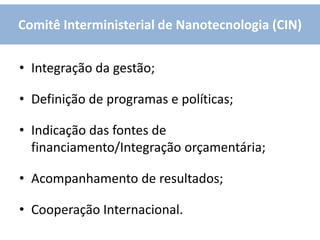 Iniciativa brasileira de nanotecnologia