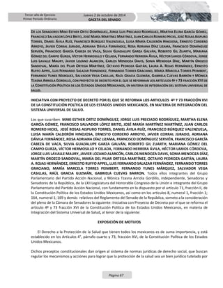 Tercer año de Ejercicio
Primer Periodo Ordinario
Jueves 2 de octubre de 2014
GACETA DEL SENADO
Página 67
DE LOS SENADORES ...