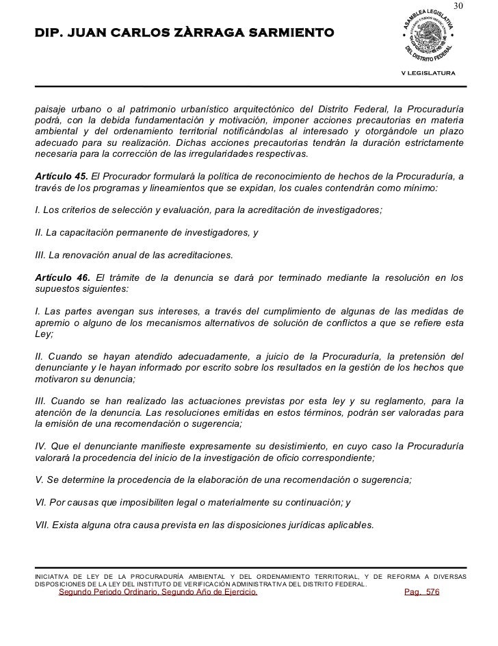 Iniciativa que modifica la Ley Orgánica de la PAOT y 