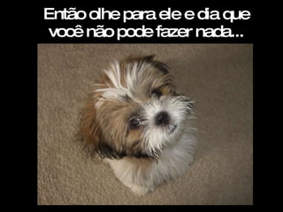 Então olhe para ele e dia que você não pode fazer nada... 