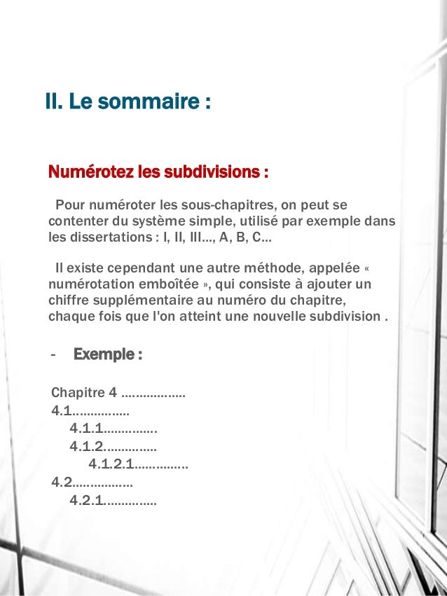 Le Choix Et La Construction De Sujet De Memoire Et Le Sommaire Dans L