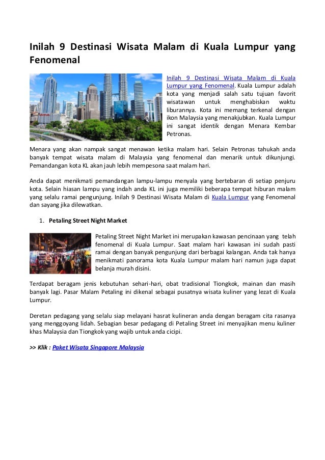 Inilah 9 Destinasi Wisata Malam Di Kuala Lumpur Yang Fenomenal Inilah 9 Destinasi Wisata Malam Di Kuala Lumpur Yang Fenomenal