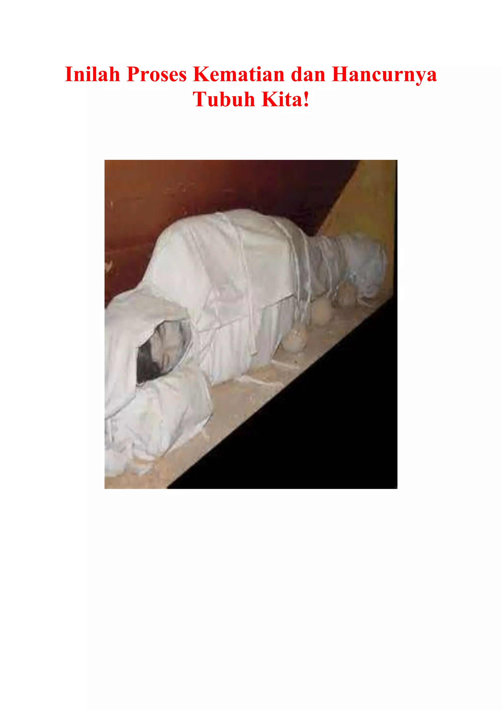 Inilah Proses Kematian dan Hancurnya
Tubuh Kita!
 