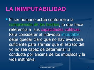 Impuntable Inimputabilidad En El Código Penal | PPT