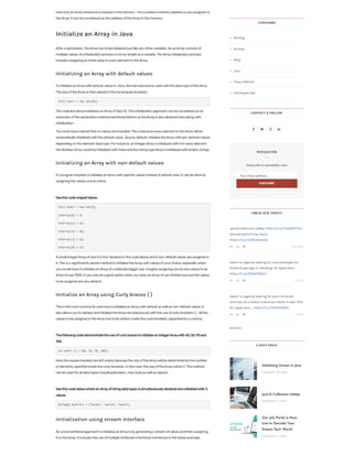Initializing Arrays In Java | PDF