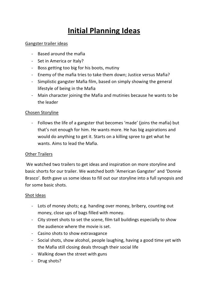 Initial Planning Ideas