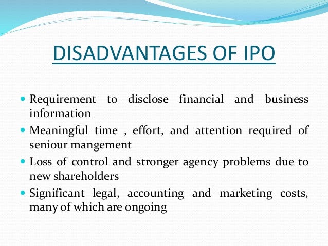 Costs and benefits of an ipo