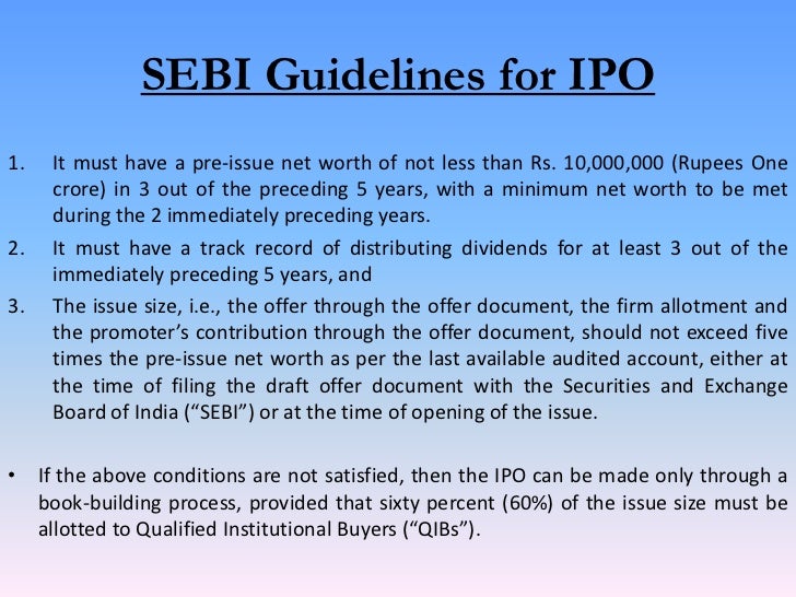 Sebi new ipo allotment process