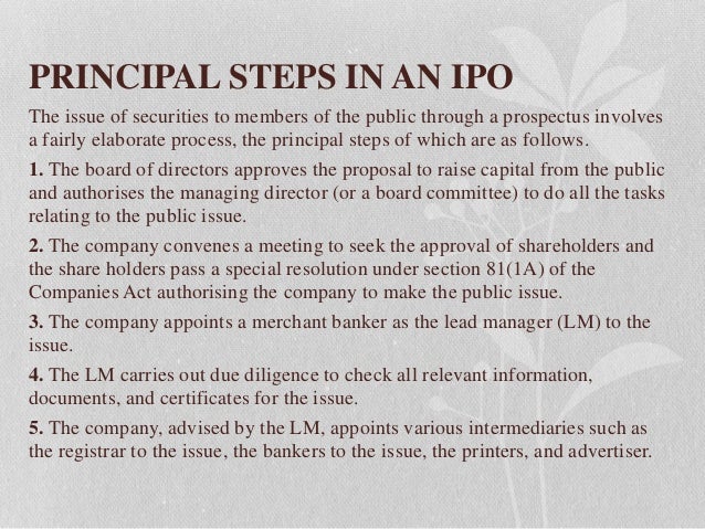 Steps of issuing ipo