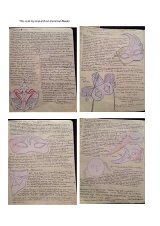 This is all my research on Venetian Masks: 
 