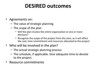 Initiating strategic planning process