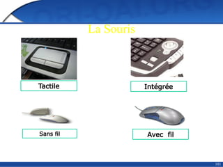 101
La Souris
Sans fil Avec fil
Intégrée
Tactile
 