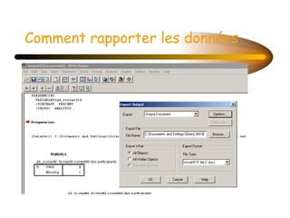 Comment rapporter les données 