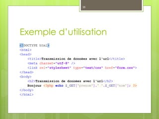 Exemple d’utilisation
38
 