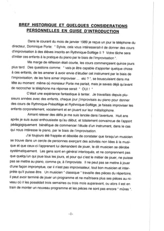 Initiation au Piano par l'Improvisation