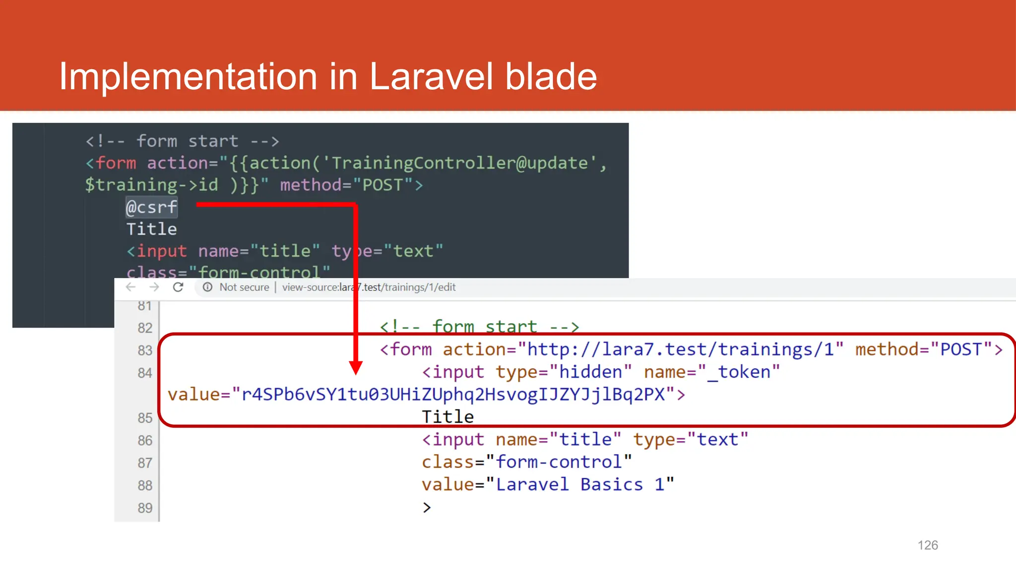 126
Implementation in Laravel blade
 