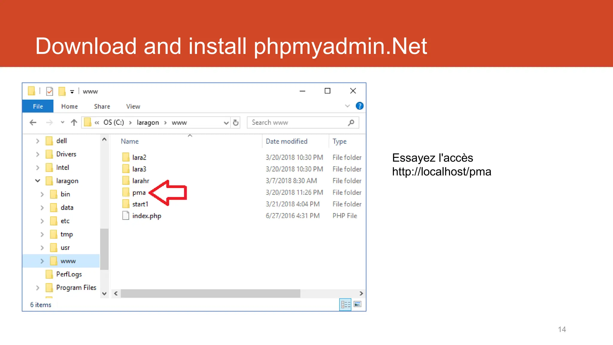 14
Download and install phpmyadmin.Net
Essayez l'accès
http://localhost/pma
 
