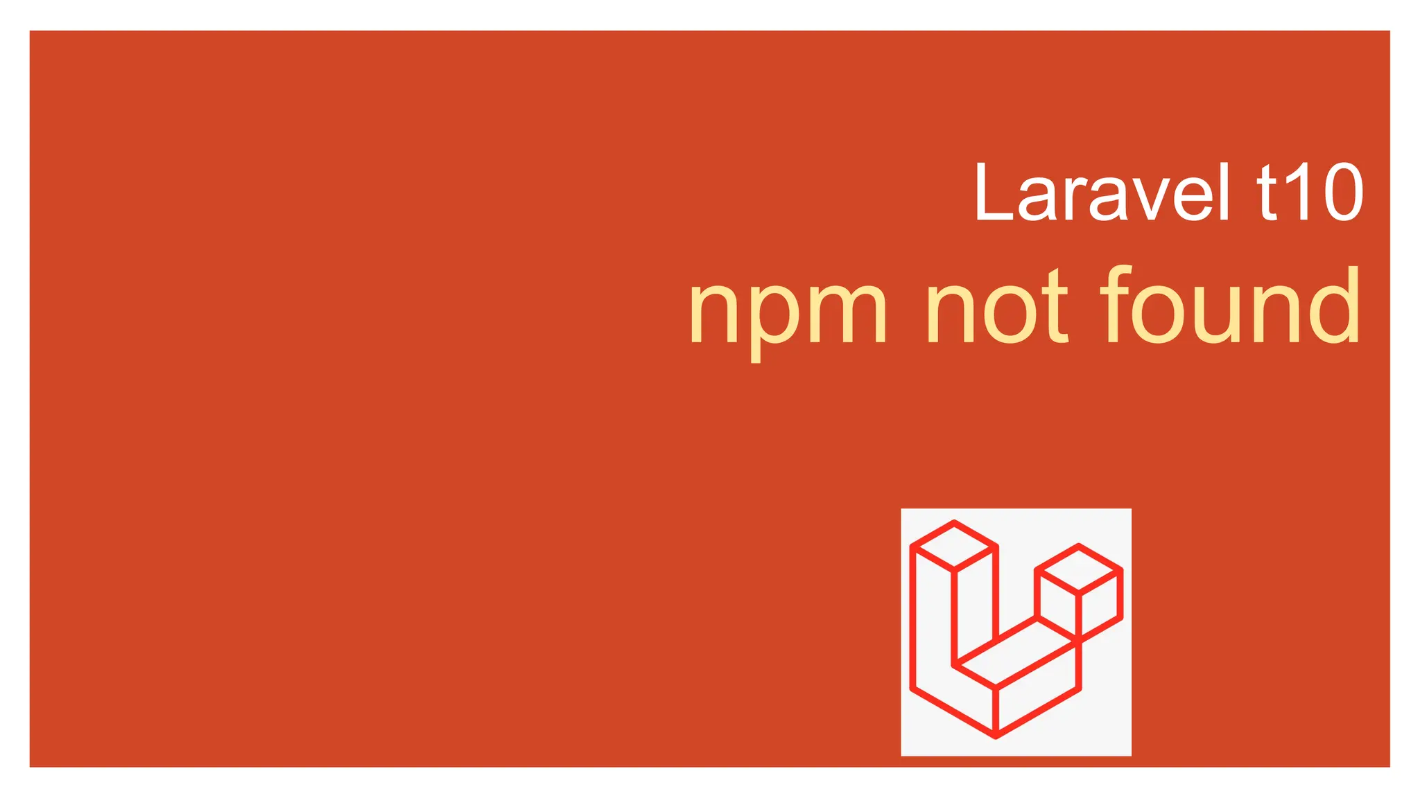 Laravel t10
npm not found
 