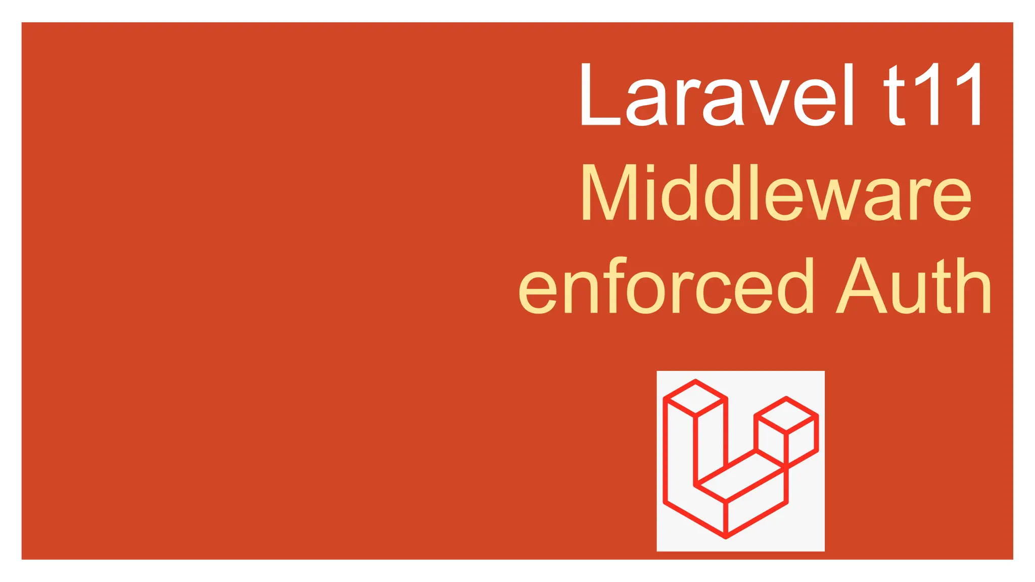 Laravel t11
Middleware
enforced Auth
 