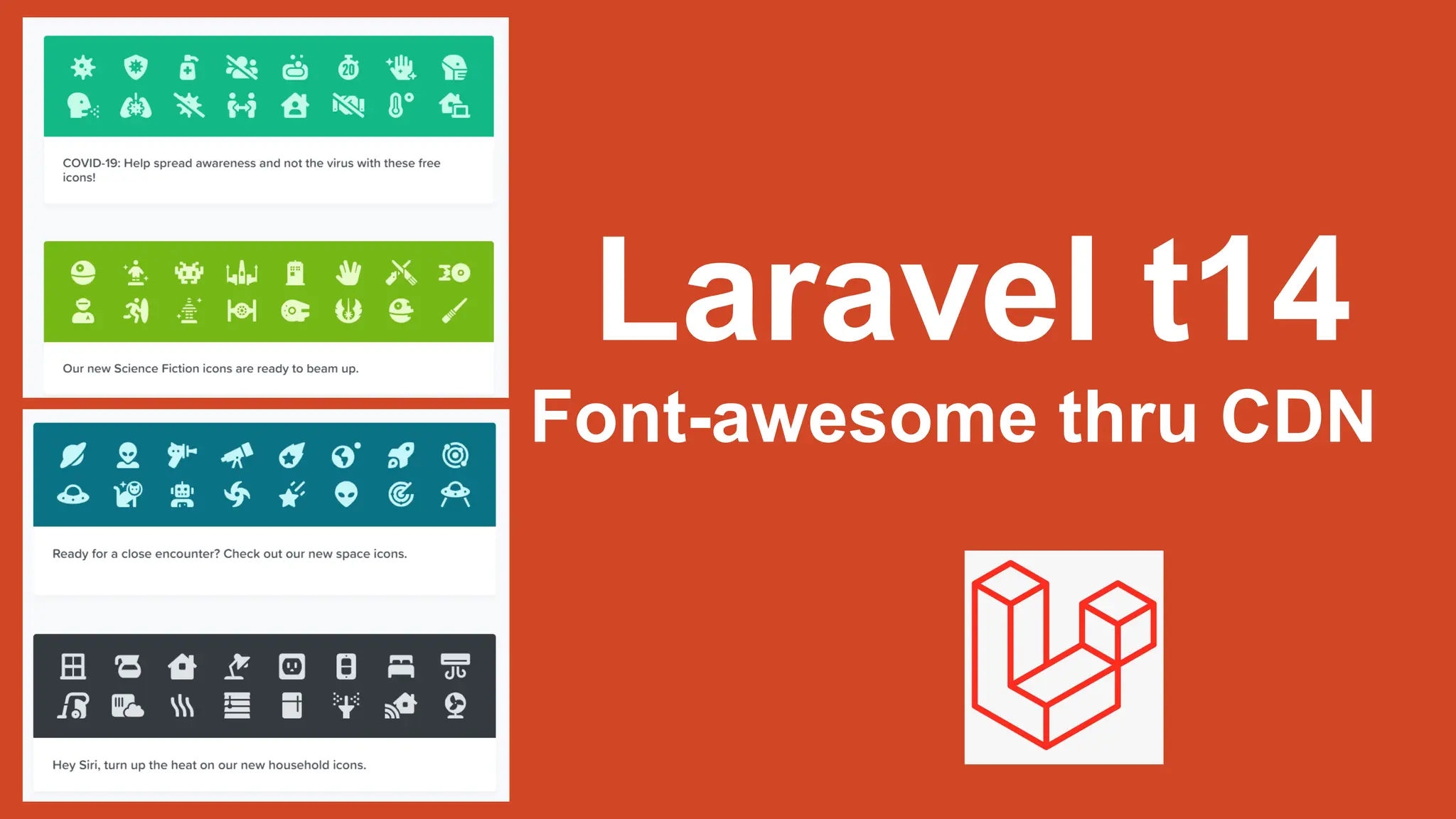 Laravel t14
Font-awesome thru CDN
 