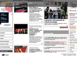 Web 2.0            FONCTIONNEMENT ET SERVICES
2.4 Realy Simple Syndication




                                                A1	
  -­‐	
  Ini(a(on	
  au	
  numérique	
  2011-­‐2012
                                                              F.Michel - L. Neyssensas - C.Thiery
 